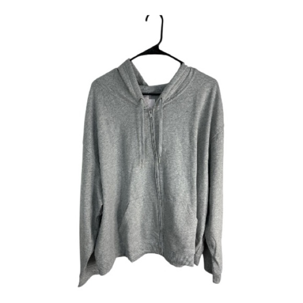 Auden Women’s Light Gray Cozy Zip-Up Hoodie Sweatshirt Size 3X NWT